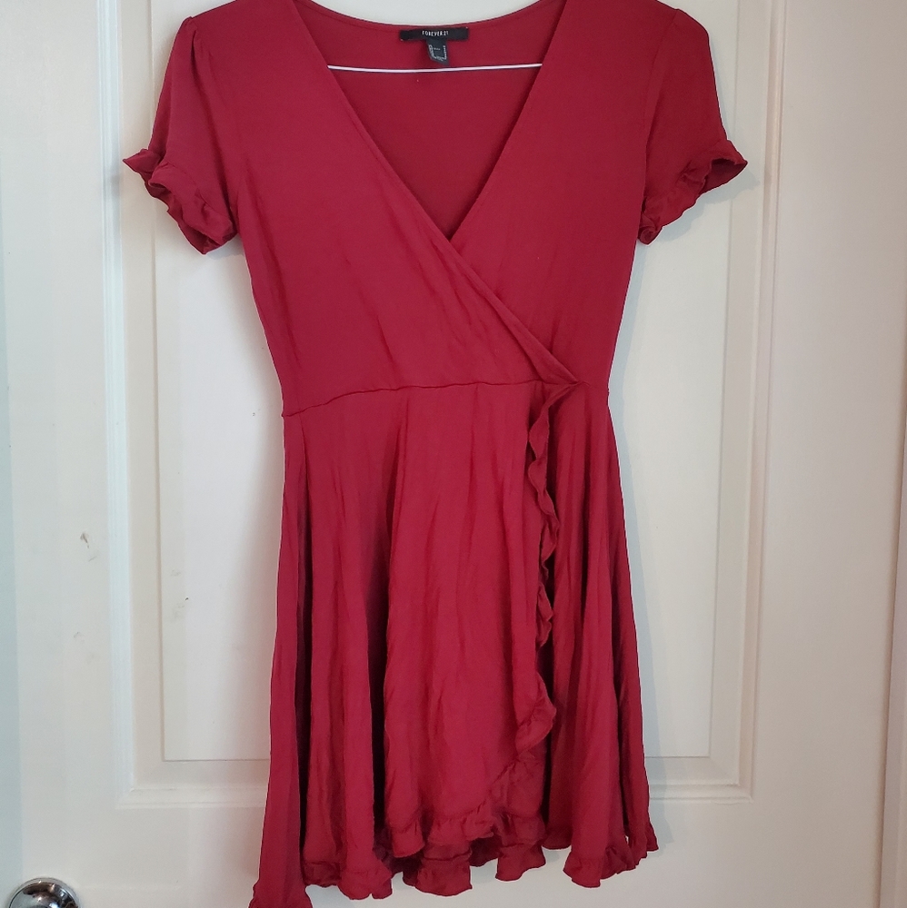 Forever 21 flowey and frilly red dress